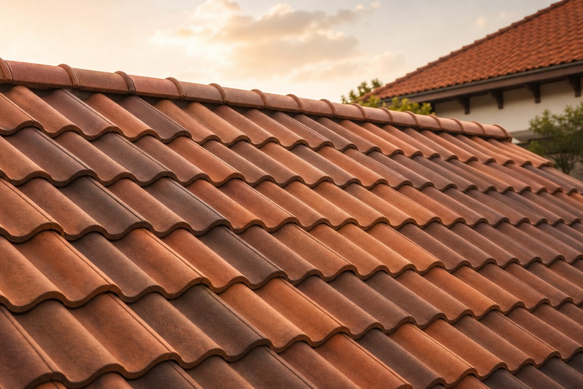Ngói sóng màu nâu đất cho mái nhà truyền thống